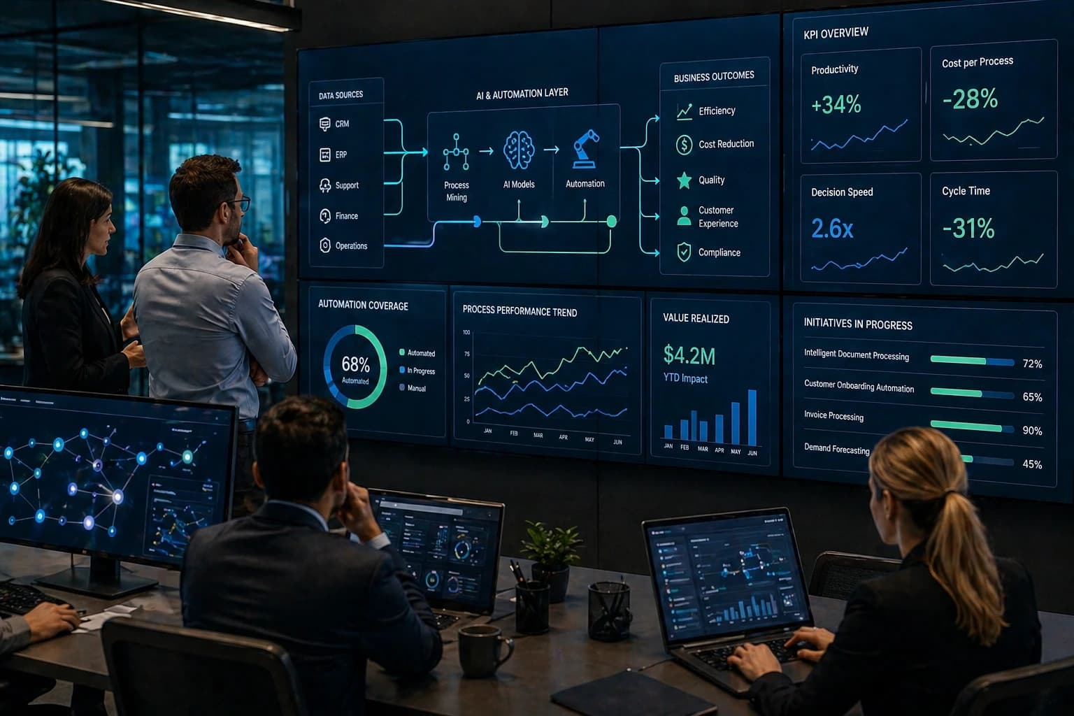 Measurable AI business outcomes dashboard